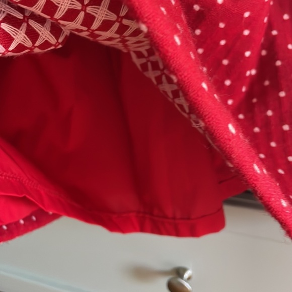 Bella Bliss beautiful red polka dot wool dress size 5, peter pan bow collar - Picture 3 of 6